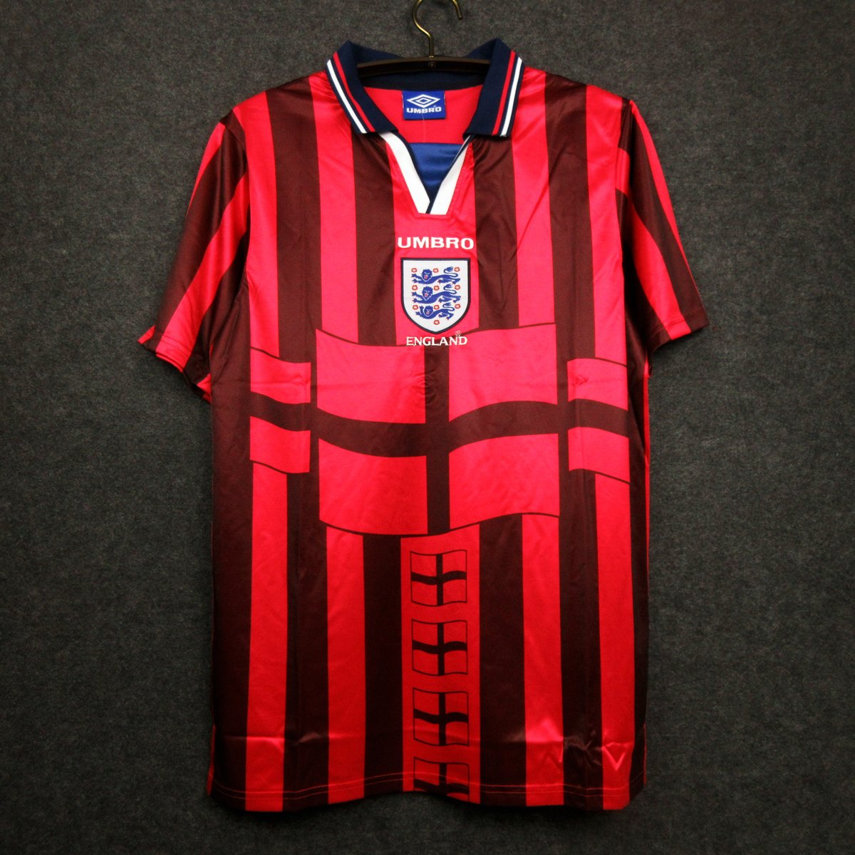 Fanatics Da Uomo England 1998 WORLD CUP FINALS AWAY SHIRT FOOTBALL T-Shirt Tee Top 