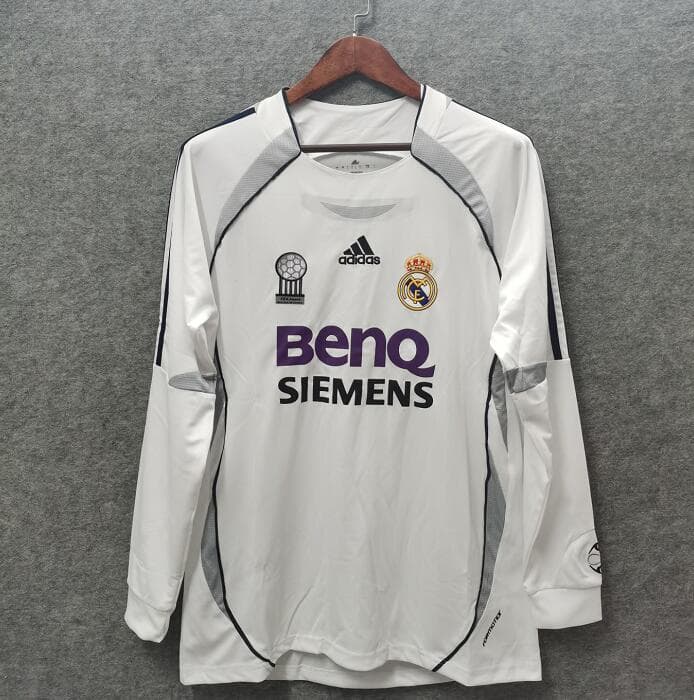 Real Madrid Home 2006/2007 Long Sleeve Shirt – Premier Retros