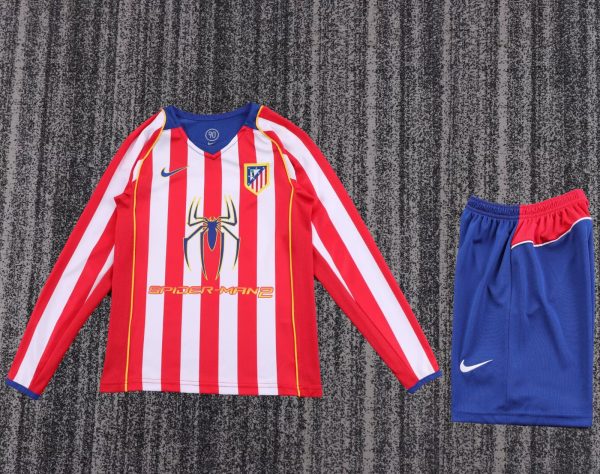 Atletico Madrid 2003-04 Kids Spider-Man Home Kit Long Sleeved